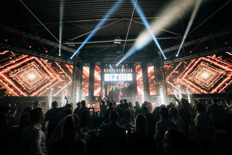 Picture of the stage from the Biznis priče 2024 event